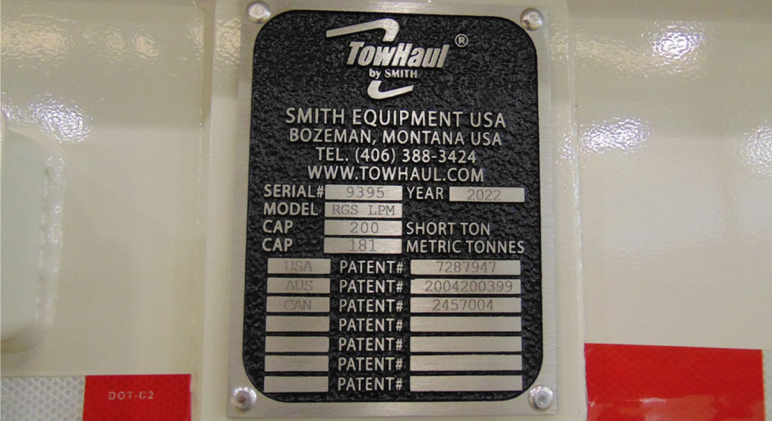 towhaul serial plate